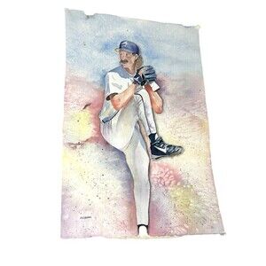 Original Randy Johnson Watercolor Painting Signed Realism Artwork Not Framed